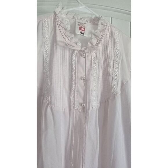 Vintage St Michael Nightgown Sweet Pink Short  Sleeve Crochet Lace Trim  Israel - Picture 4 of 8